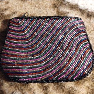 Beautiful Vintage Beaded 2 Tone Coin Purse